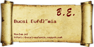 Bucsi Eufémia névjegykártya